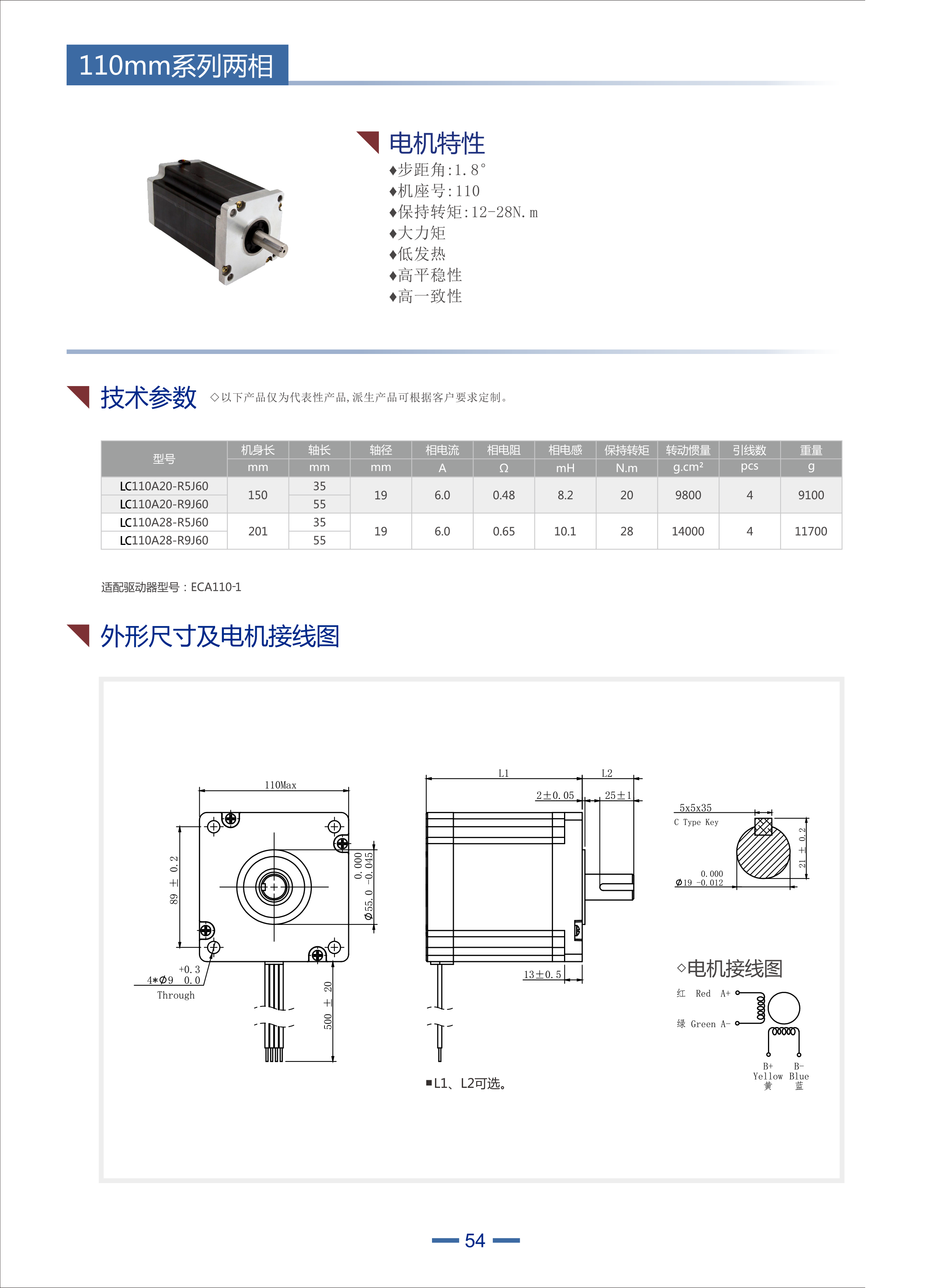 立成110步進電機參數(shù)：步距角:1.8機座號:110保持轉(zhuǎn)矩:12-28N.m大力矩低發(fā)熱高平穩(wěn)性高一致性